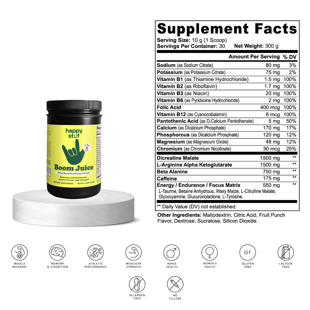 Boom Juice - Nitric Shock Pre-Workout Powder (Fruit Punch)