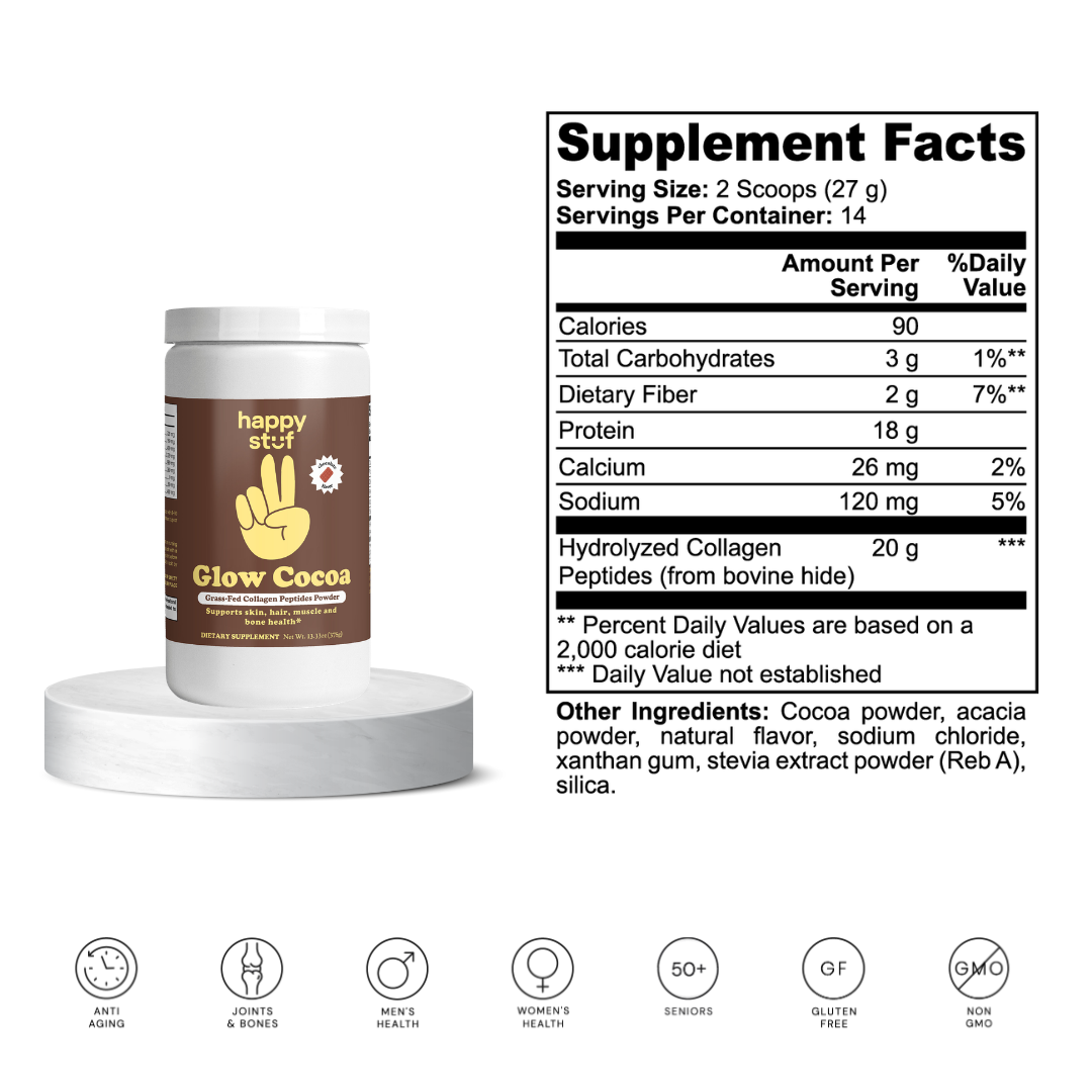 Glow Cocoa - Grass-Fed Collagen Peptides Powder (Chocolate)