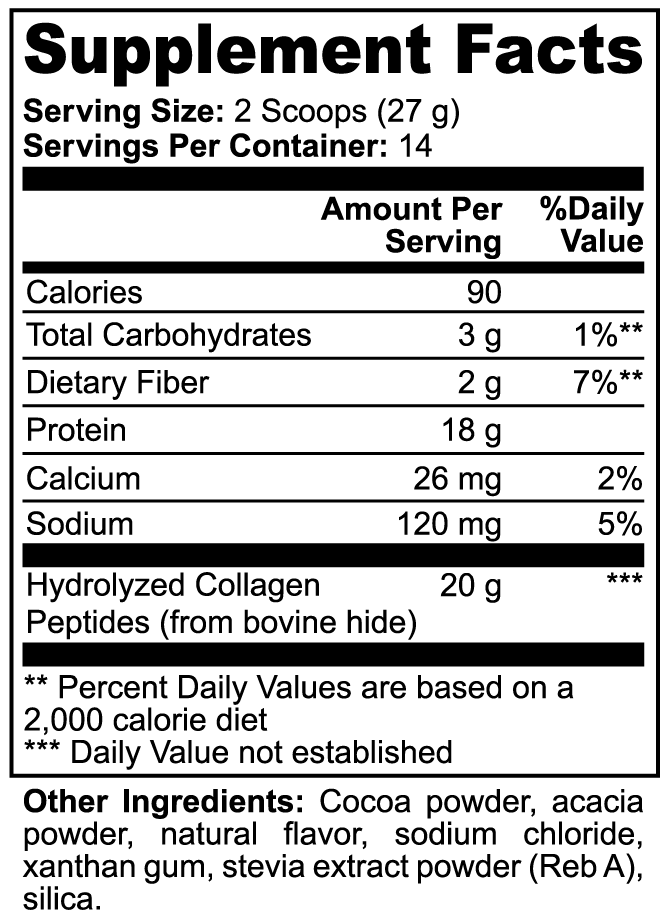 Glow Cocoa - Grass-Fed Collagen Peptides Powder (Chocolate)